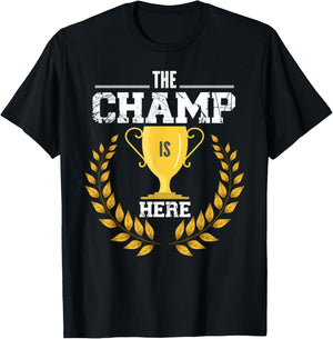 The Champ Is Here Design For Fantasy Football Lovers T-Shirt - T-Shirt | Black