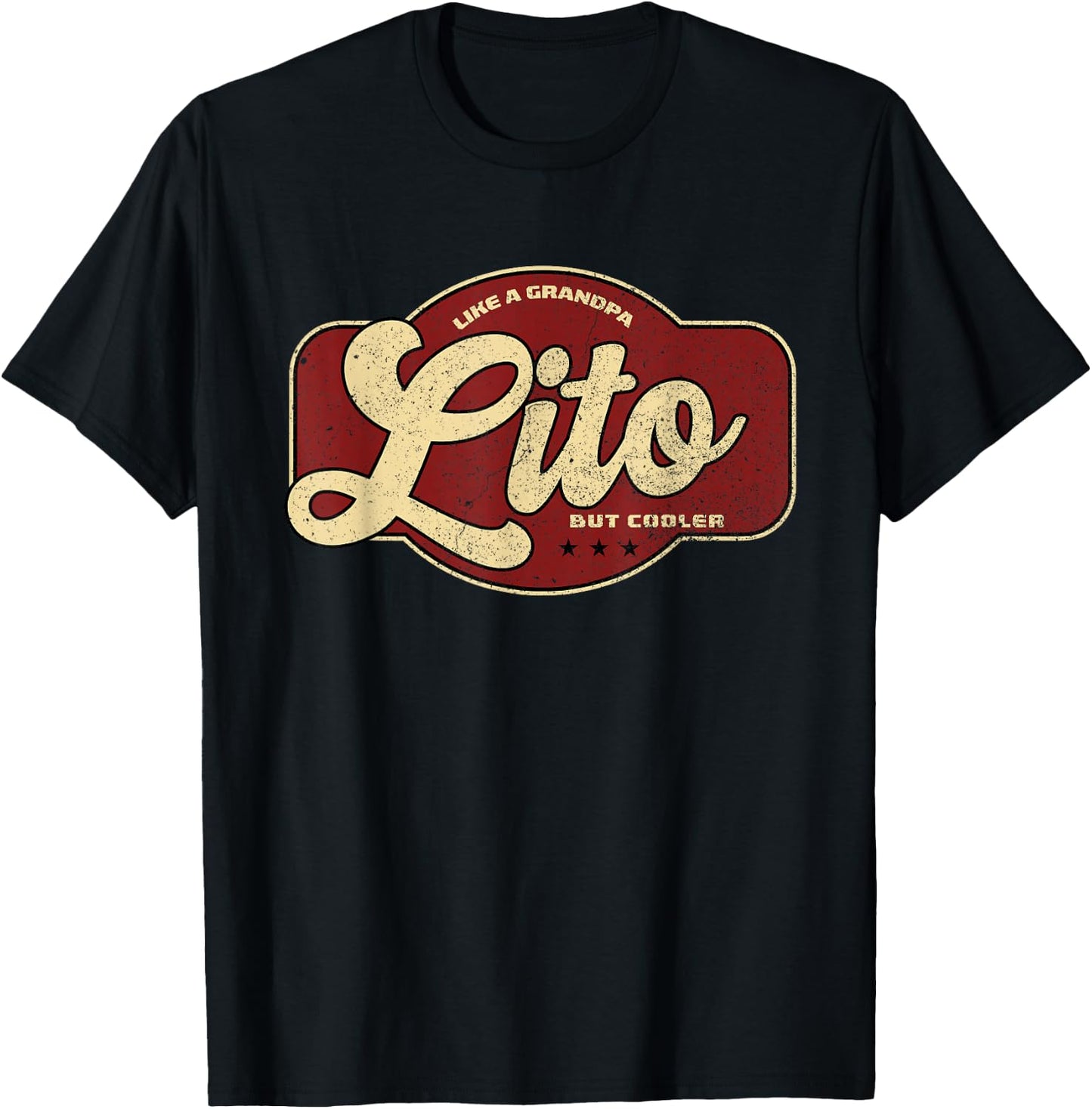 Vintage Lito Like a Grandpa but Cooler T-Shirt - T-Shirt | Black