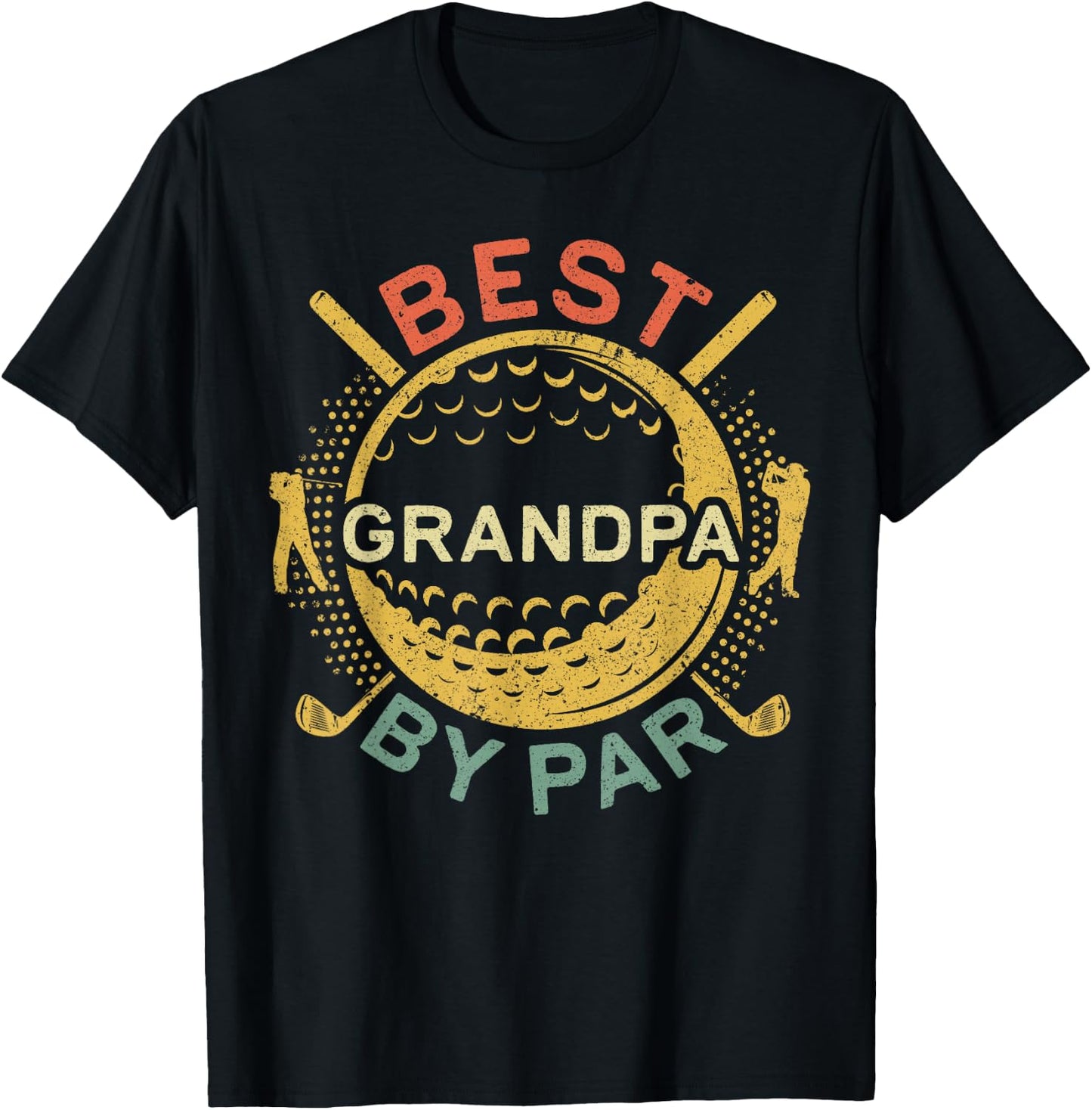 Best Grandpa By Par Shirt Men Papa Golf Lover Fathers Day T-Shirt - T-Shirt | Black