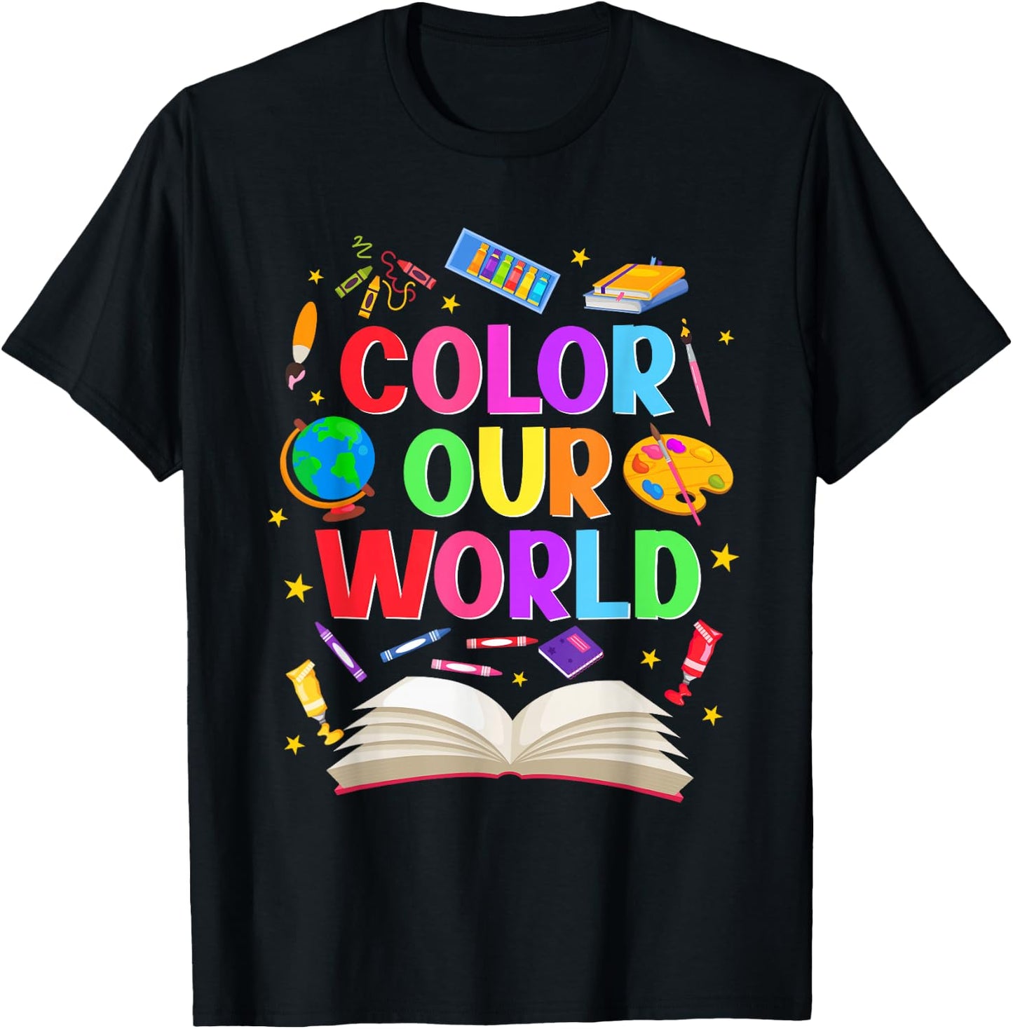 Color Our World Summer Reading 2026 Creativity Enthusiast T-Shirt - T-Shirt | Black