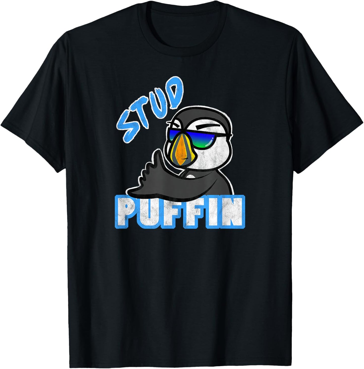 Awesome Funny Stud Puffin the Stud Muffin T-Shirt - T-Shirt | Black