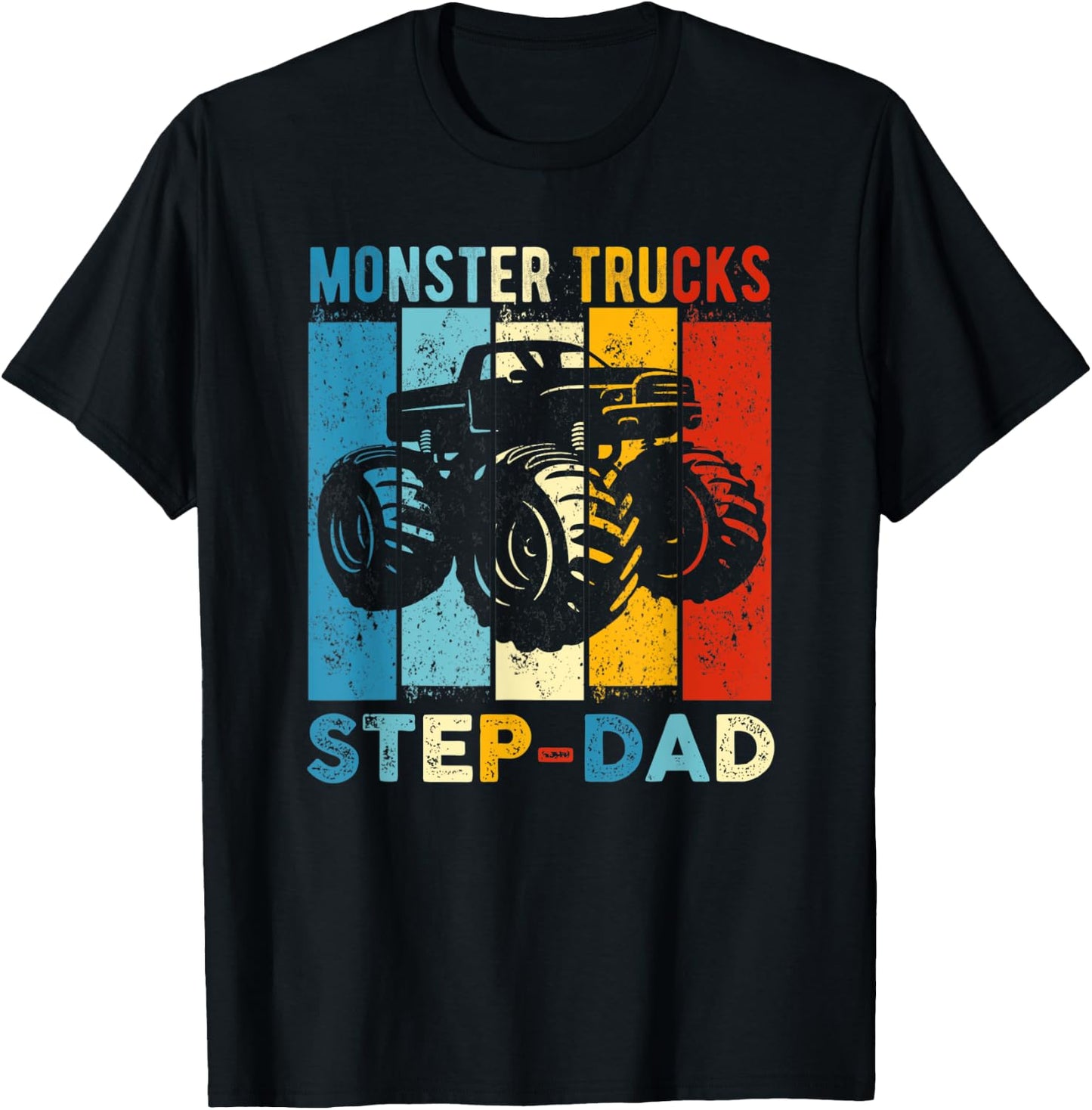 Monster Trucks Step-Dad Vintage Retro Monster Truck T-Shirt - T-Shirt | Black