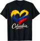 Love Colombia Flag Heart Pride Colombian Patriotic Women T-Shirt - T-Shirt | Black