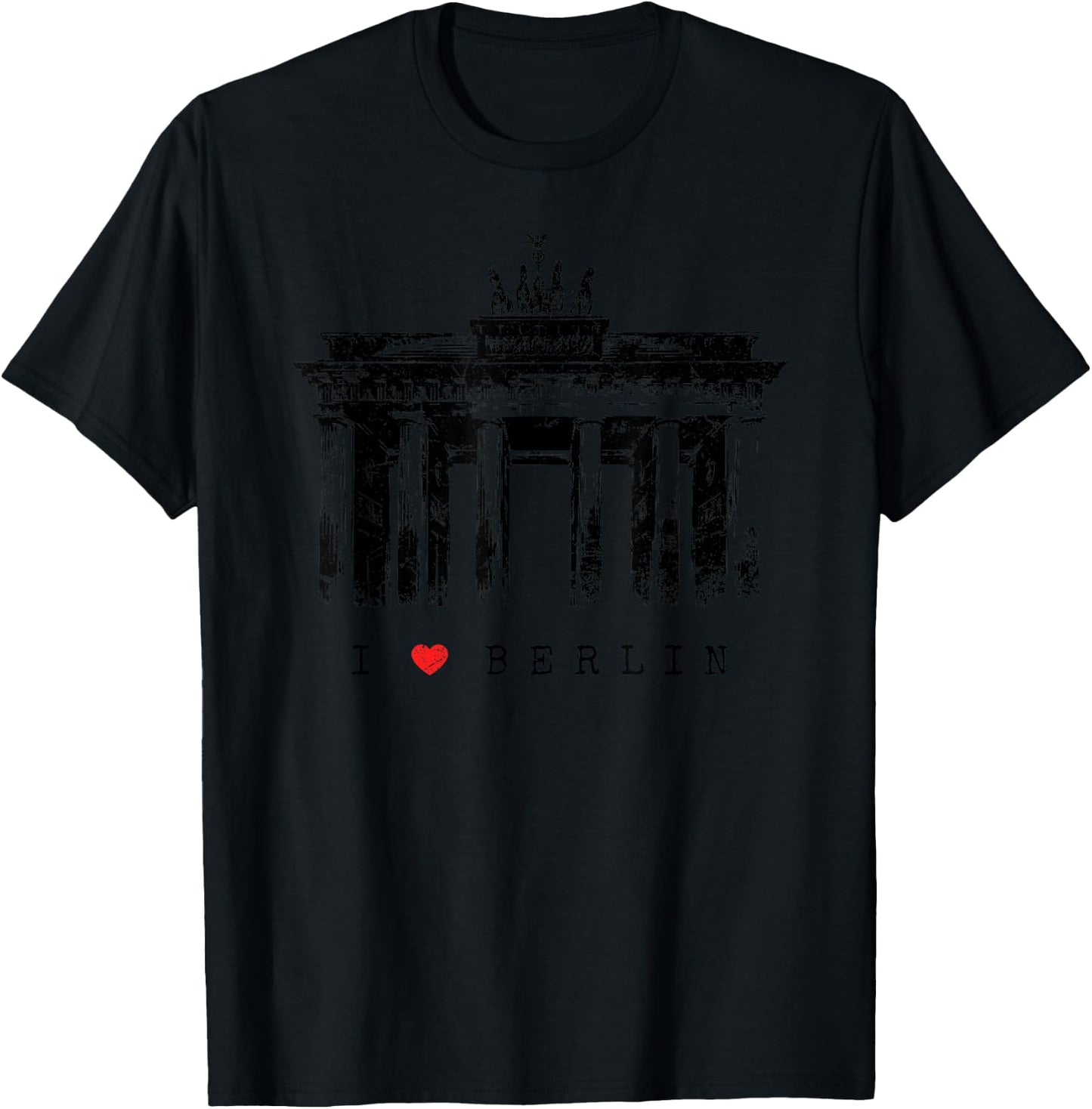 Berlin Brandenburg Gate Vintage Skyline I Love Germany T-Shirt - T-Shirt | Black