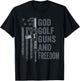 God Golf Guns & Freedom - Funny Pro Gun Golfer Rifle Flag T-Shirt - T-Shirt | Black