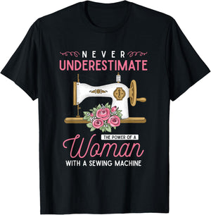 Quilter Sewing Machine Seamstress Women Girls Funny Sewing T-Shirt - T-Shirt | Black
