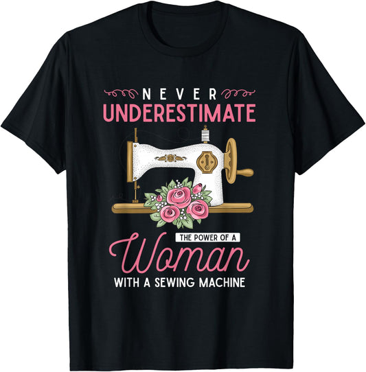 Quilter Sewing Machine Seamstress Women Girls Funny Sewing T-Shirt - T-Shirt | Black