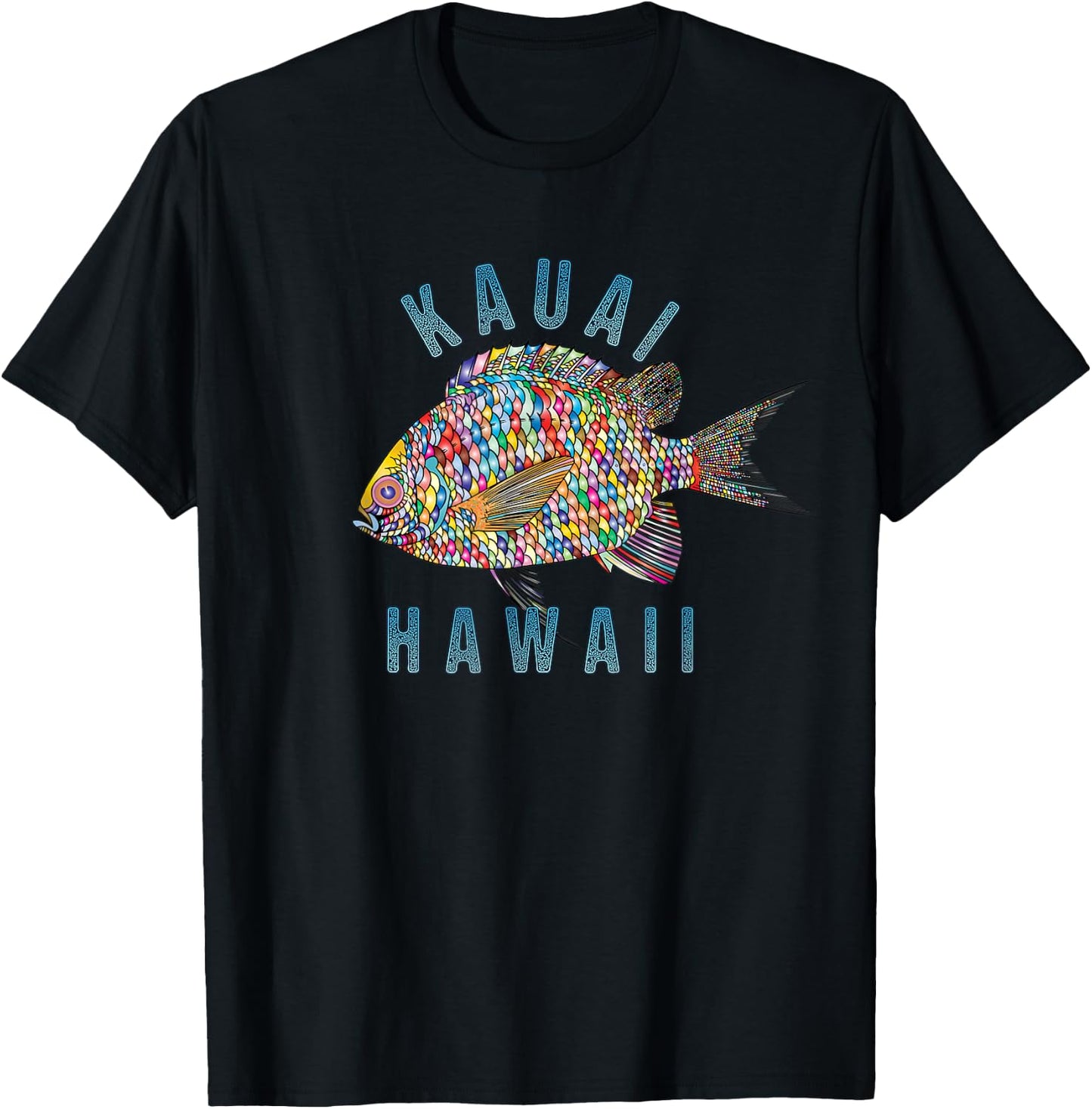 Kauai, Hawaii Beach Design / Souvenir Illustration Men Women Kids T-Shirt - T-Shirt | Black