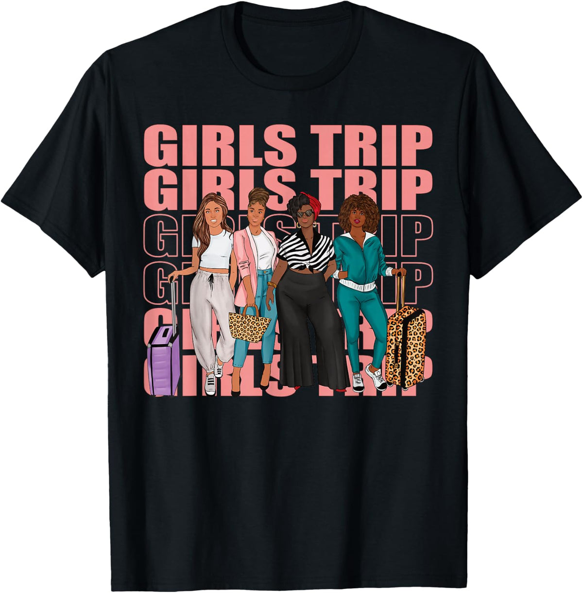 Girls Trip For Melanin Afro Black Vacation Women T-Shirt - T-Shirt | Black