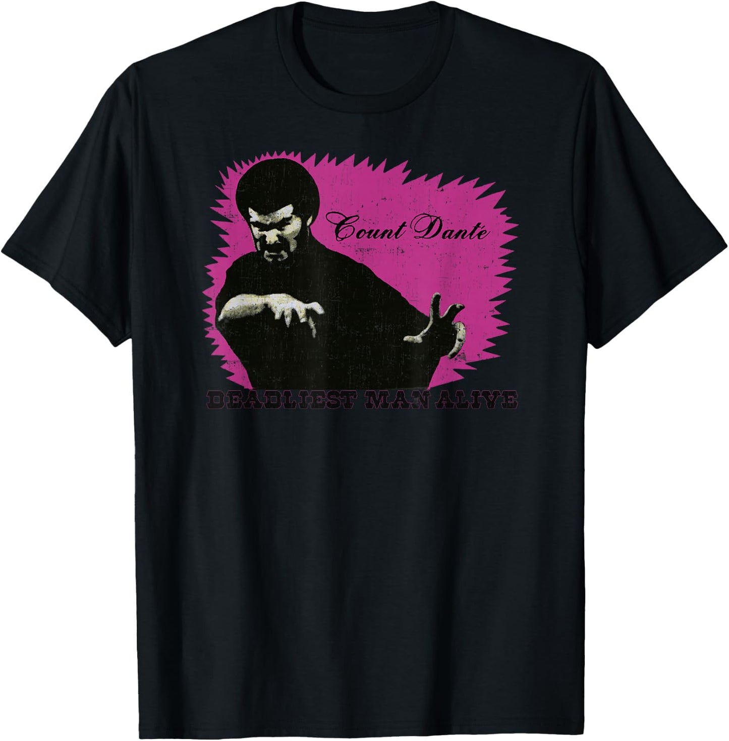 Count Dante Deadliest Man Alive Distressed Graphic T-Shirt - T-Shirt | Black