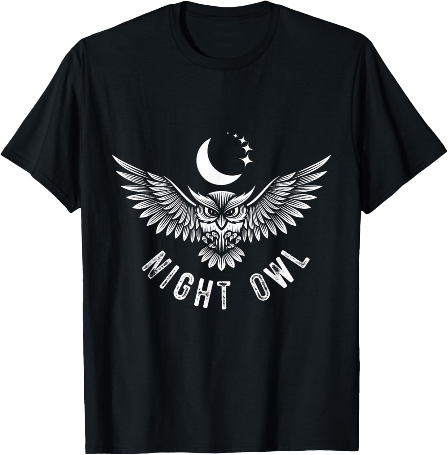 Night Owl Owl Owl Design T-Shirt - T-Shirt | Black