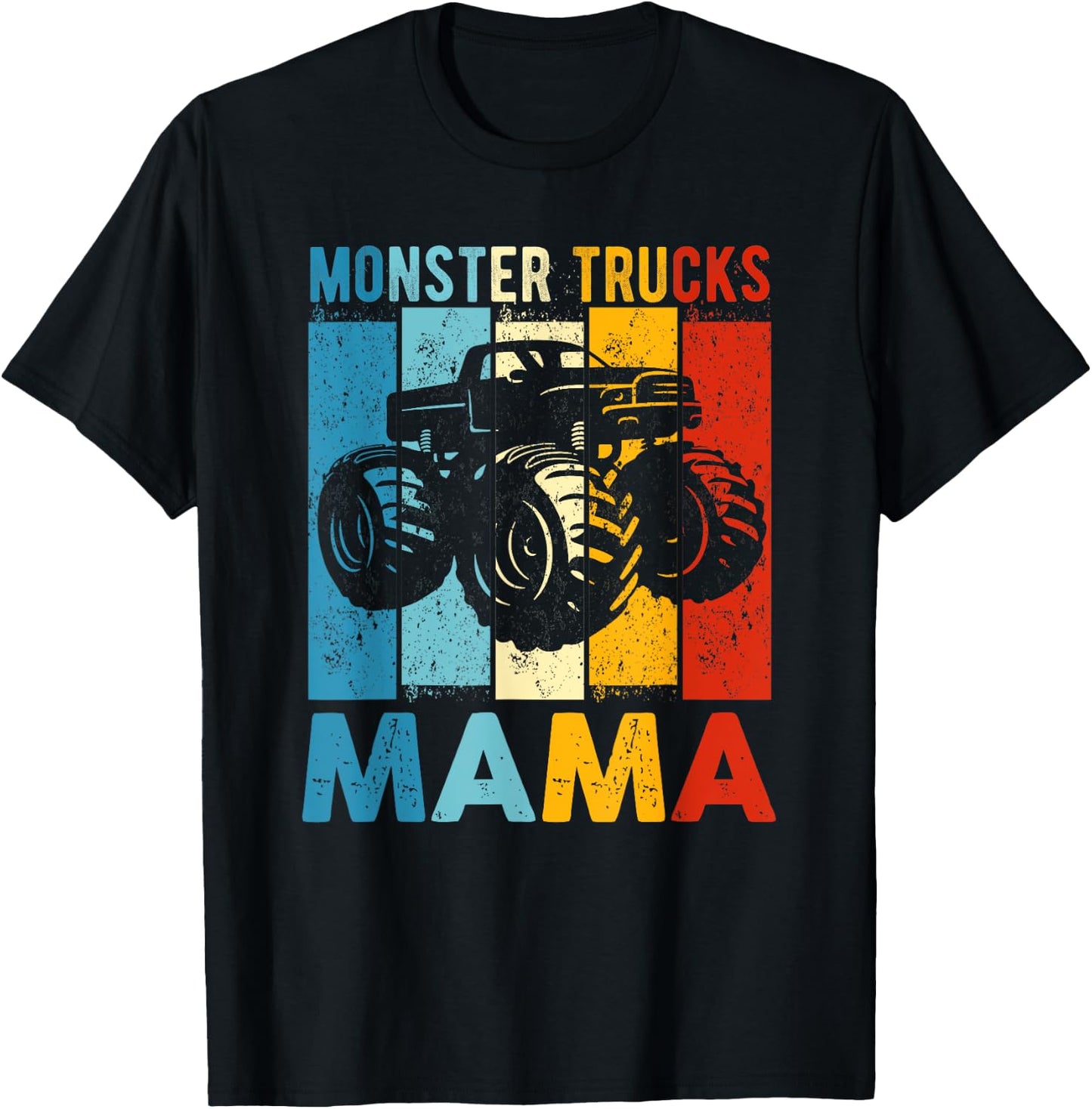 Vintage Monster Truck Shirt Monster Truck Mama Girl Mom T-Shirt - T-Shirt | Black
