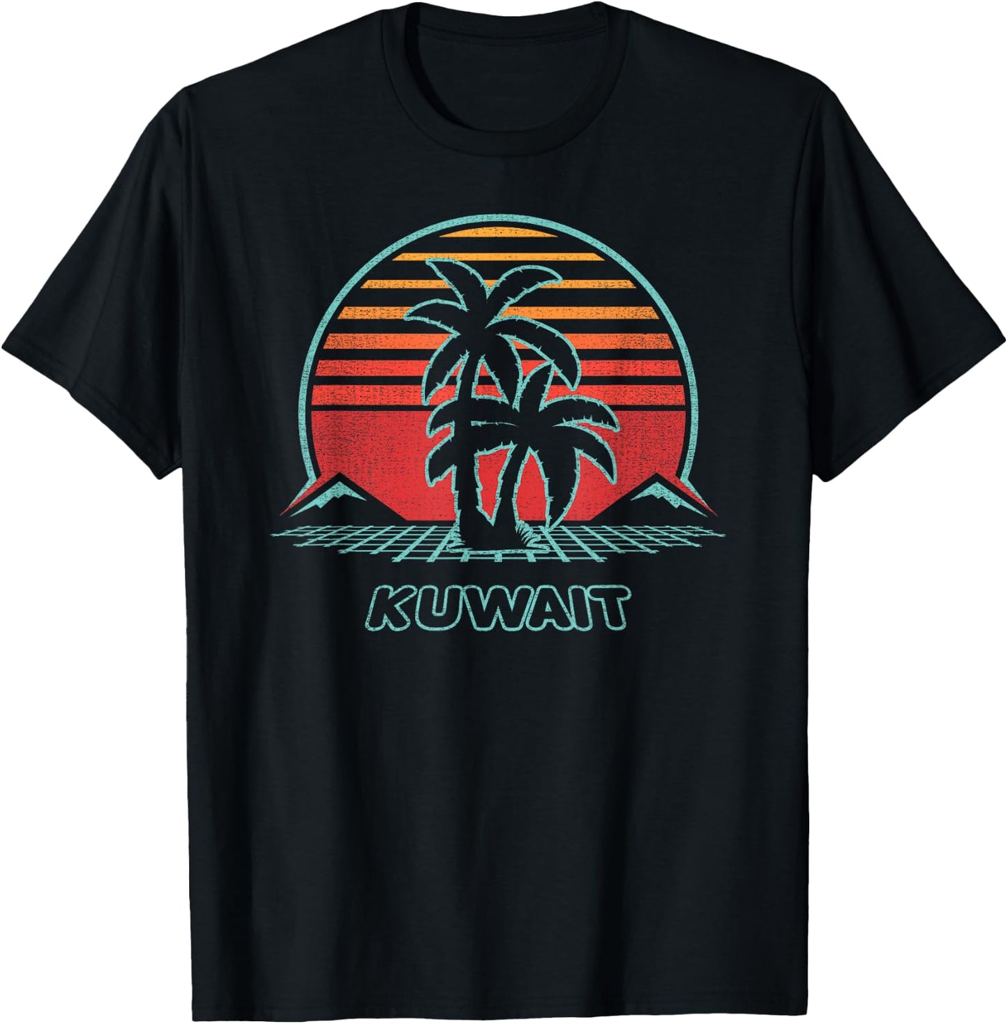 Kuwait Retro Vintage 80s Style T-Shirt - T-Shirt | Black