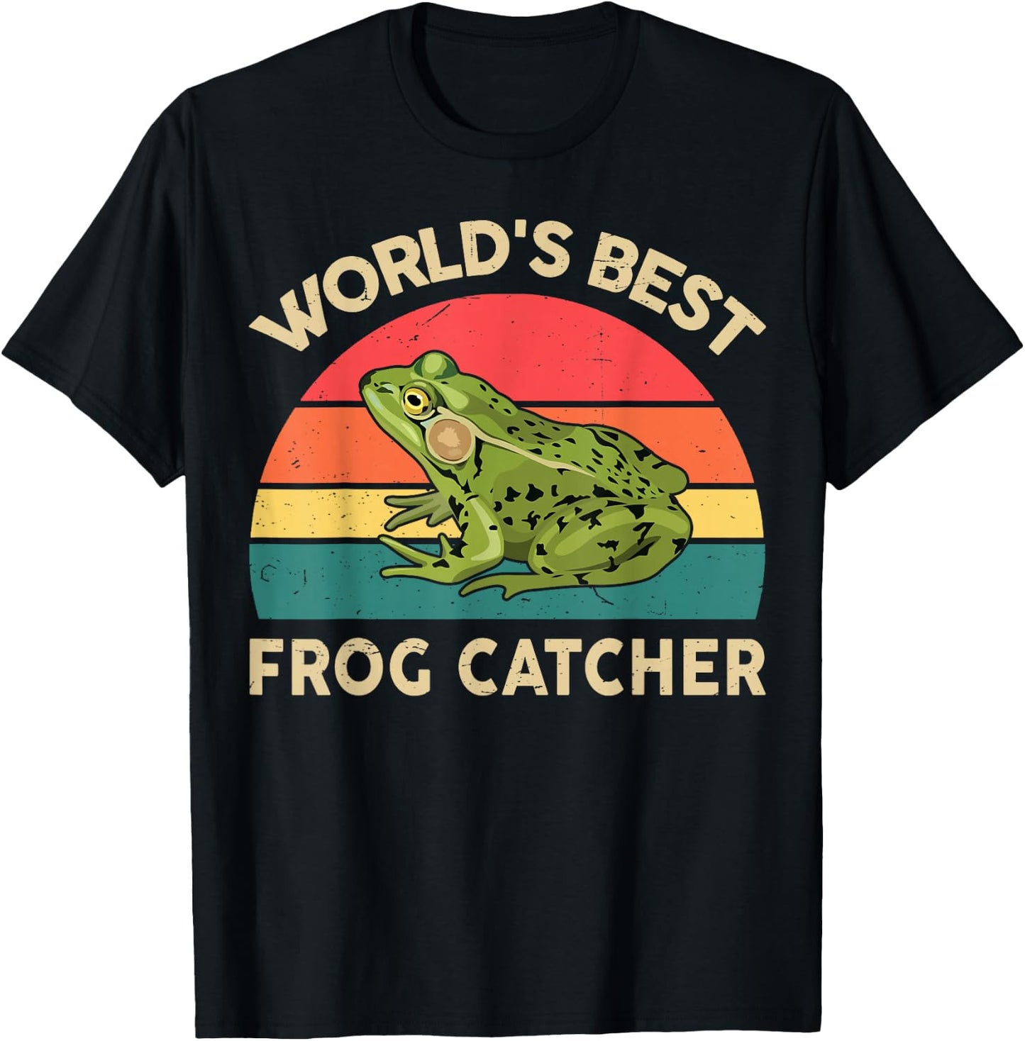 Kids World Best Frog Catcher Toddler Boy Funny Graphic T-Shirt - T-Shirt | Black