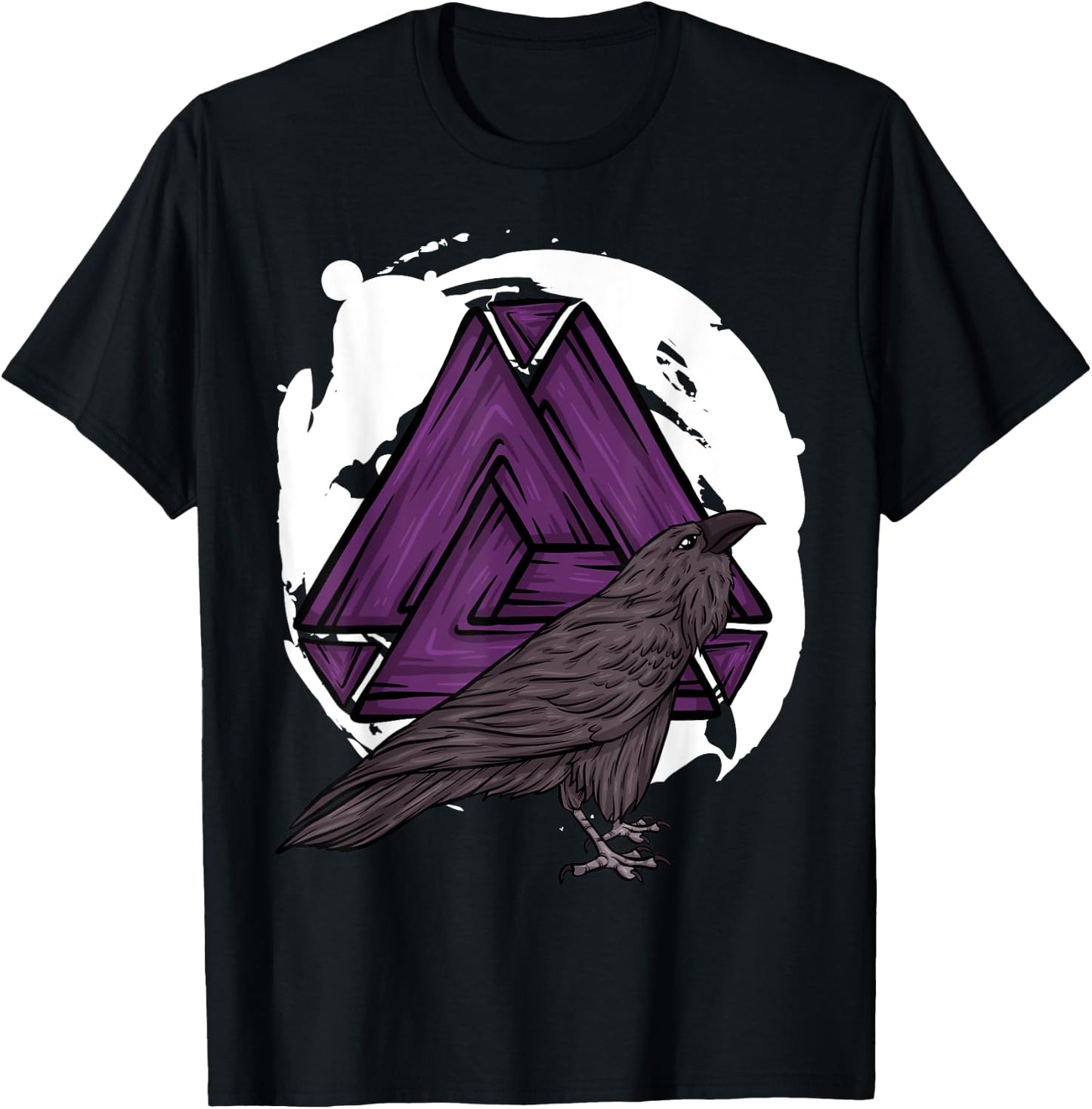 Viking Norway Norwegian Scandinavian Valhalla Raven T-Shirt - T-Shirt | Black