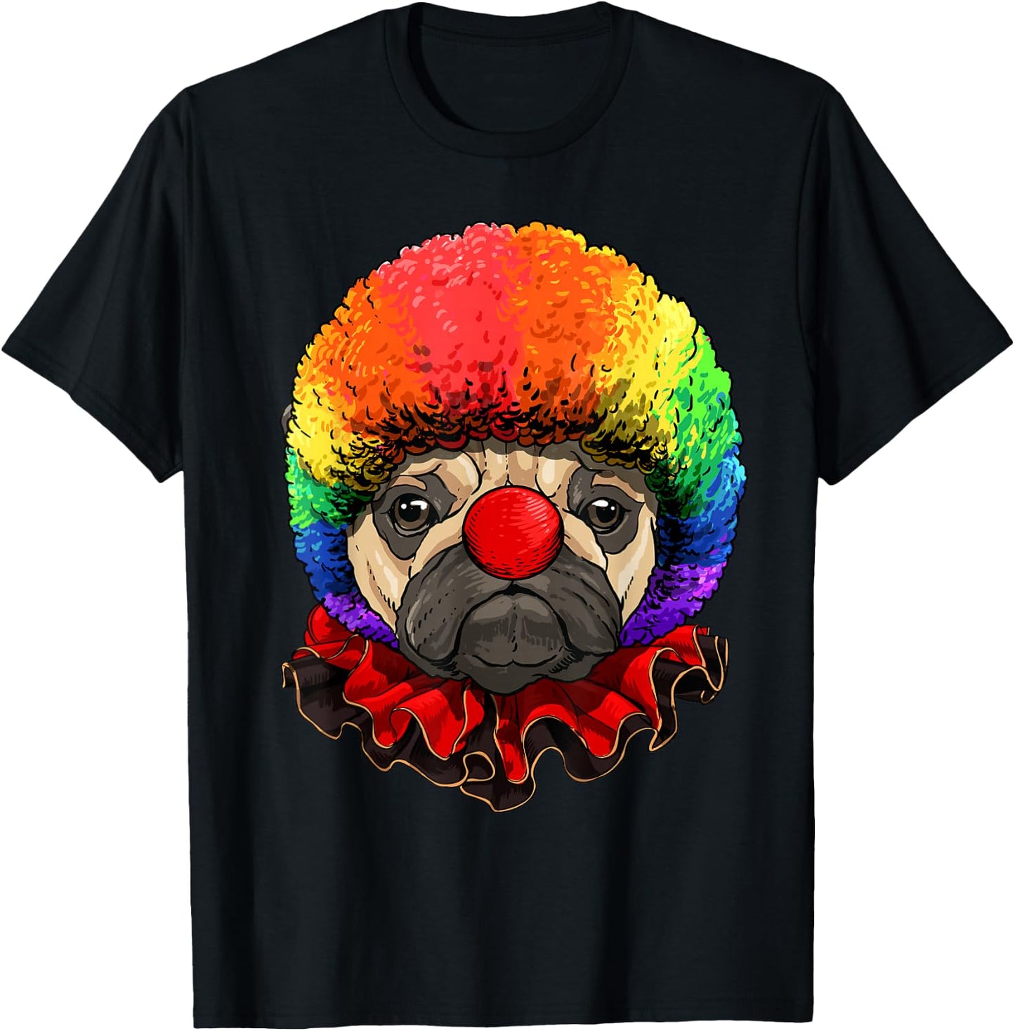 Pug Clown Pug Dog Circus T-Shirt - T-Shirt | Black