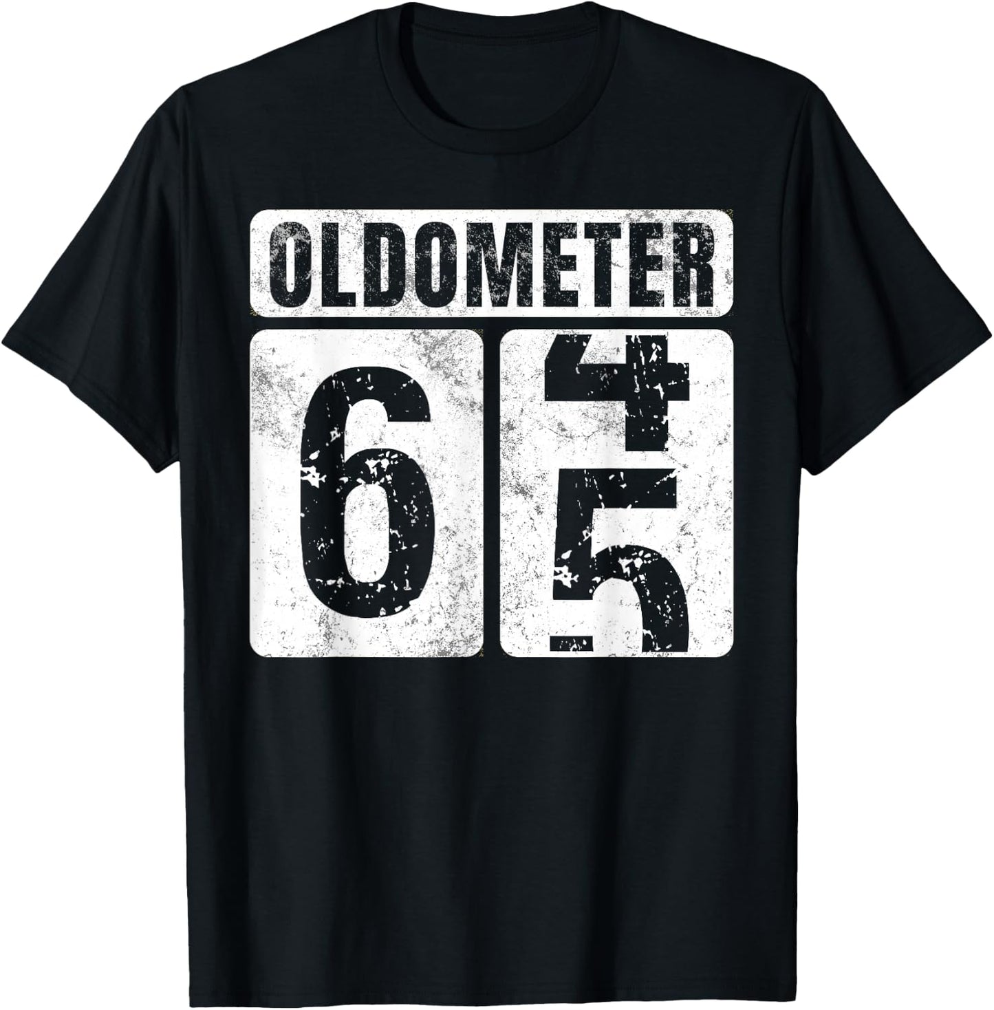 Oldometer 65 Shirt Vintage Funny 65th Birthday Gift T-Shirt - T-Shirt | Black