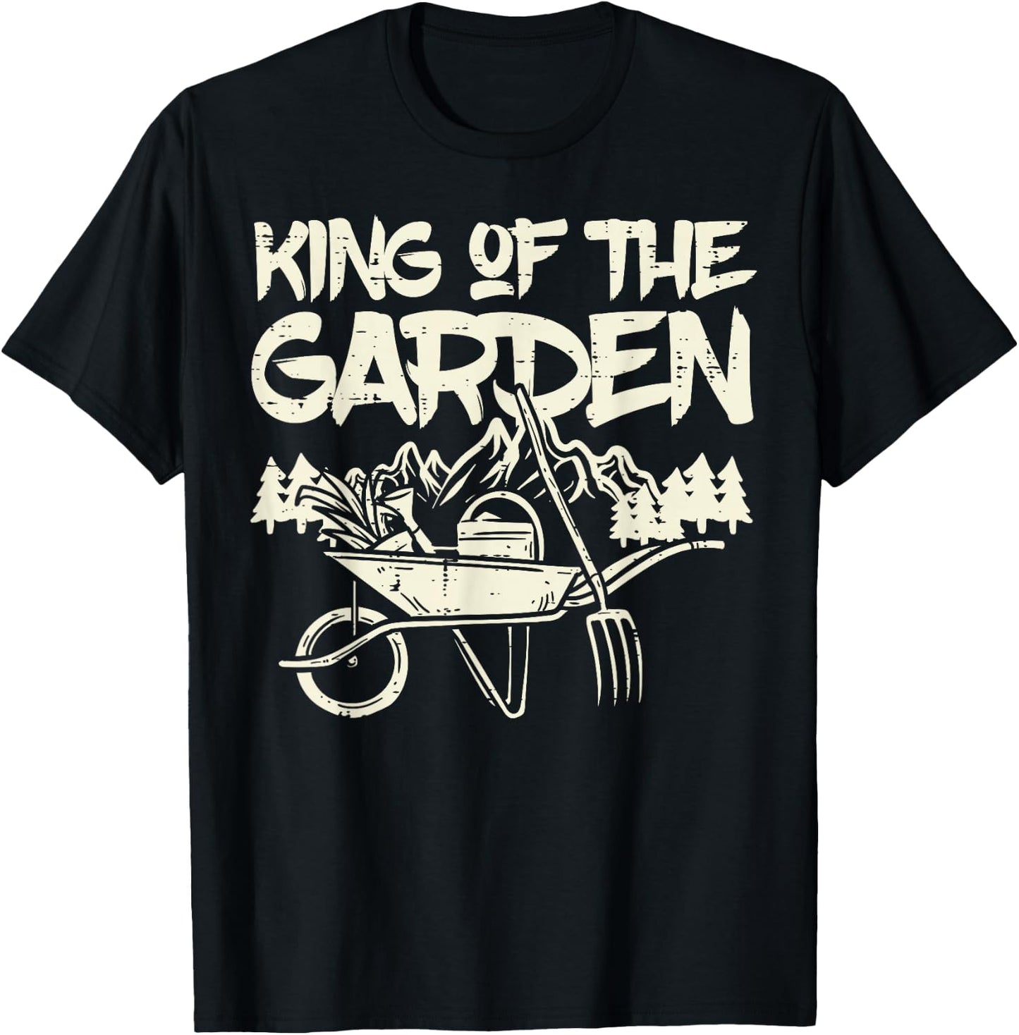 King of The Garden Cool Gardening Gardener Grandpa Dad Men T-Shirt - T-Shirt | Black