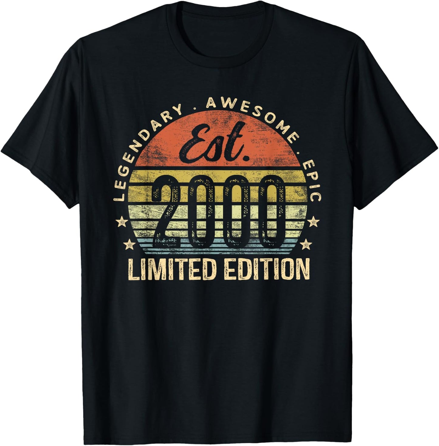 Est 2000 Limited Edition 25th Birthday Gifts 25 Year Old T-Shirt - T-Shirt | Black