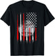 Baseball USA Flag American Flag Vintage T-Shirt - T-Shirt | Black