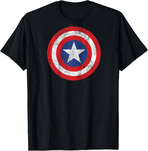 Marvel Captain America Shield Logo Raglan Baseball T-Shirt - T-Shirt | Black