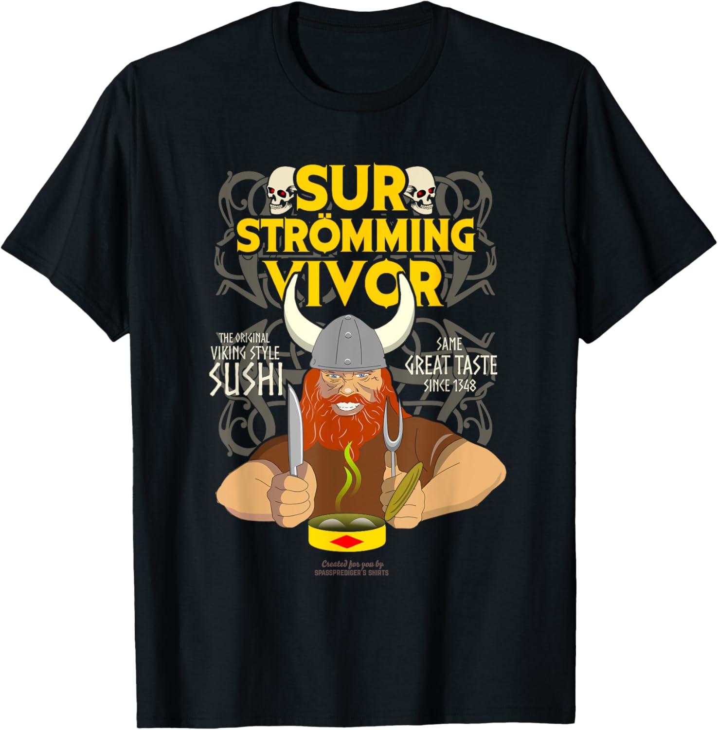 Surströmming Survivor Viking Surströmming T-Shirt - T-Shirt | Black
