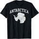 Antarctic Map Minimalist Distressed Vintage 80s T-Shirt - T-Shirt | Black
