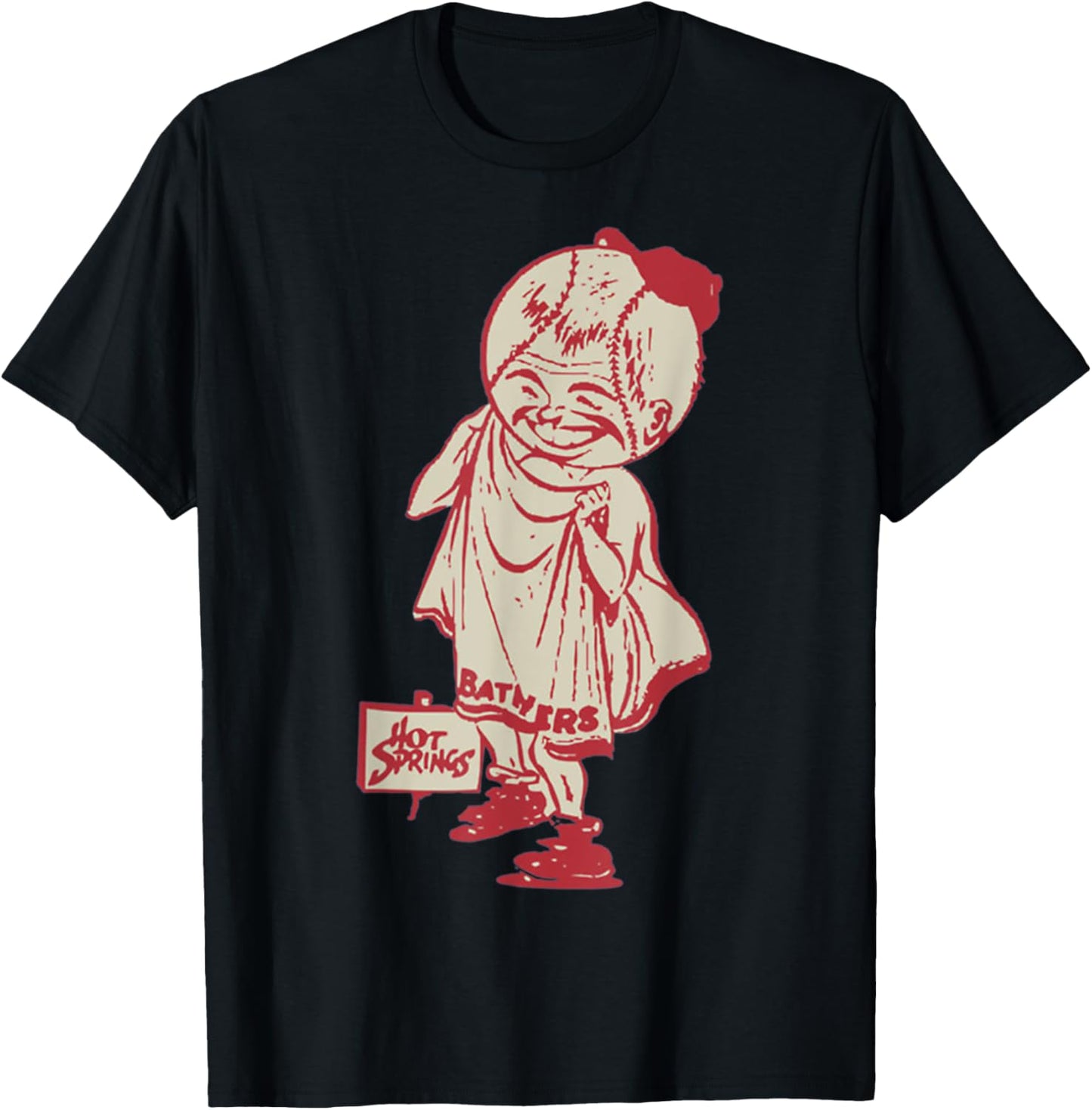 HOT SPRINGS BATHERS BASEBALL VINTAGE round neck T-Shirt - T-Shirt | Black