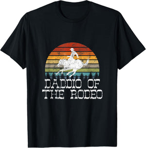 Daddio Of The Rodeo Fathers Day Gift Cowboy Horse Lover Dad T-Shirt - T-Shirt | Black
