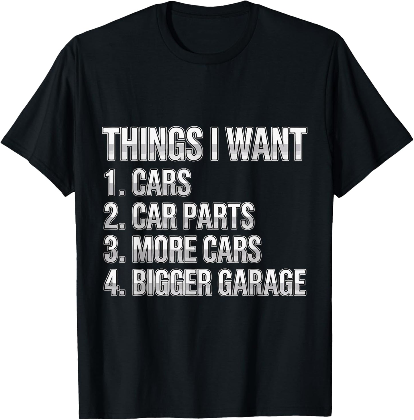 Things I Want Car Parts Auto Mechanic Engine Garage T-Shirt - T-Shirt | Black