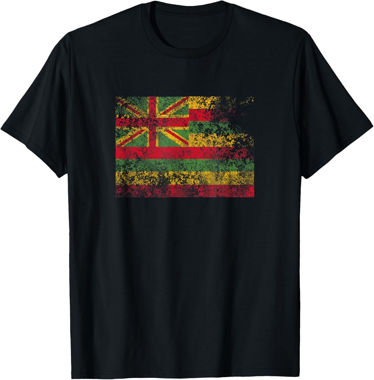 Kanaka Maoli Hawaii flag distressed vintage design T-Shirt - T-Shirt | Black