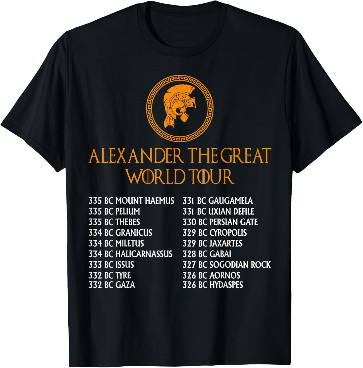 Ancient Greek History, Alexander The Great World Tour Small T-Shirt - T-Shirt | Black