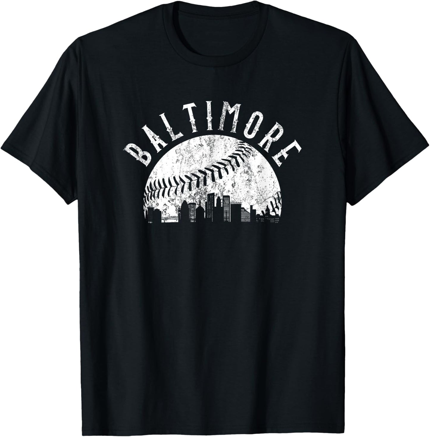Vintage Baltimore Maryland Skyline Apparel T-Shirt - T-Shirt | Black