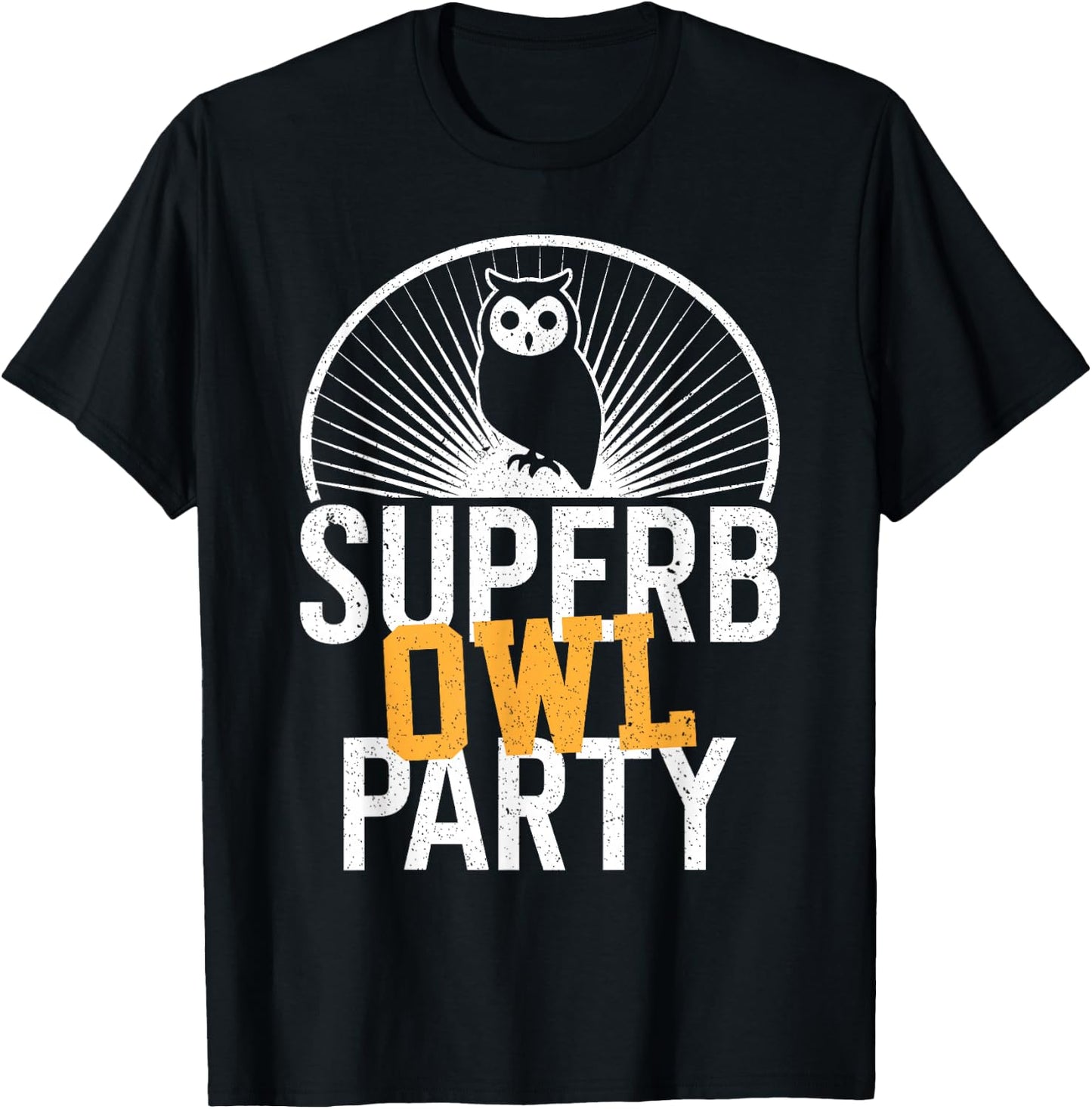 Superb Owl Party, Dad Joke, Pun, Funny Owl T-Shirt - T-Shirt | Black