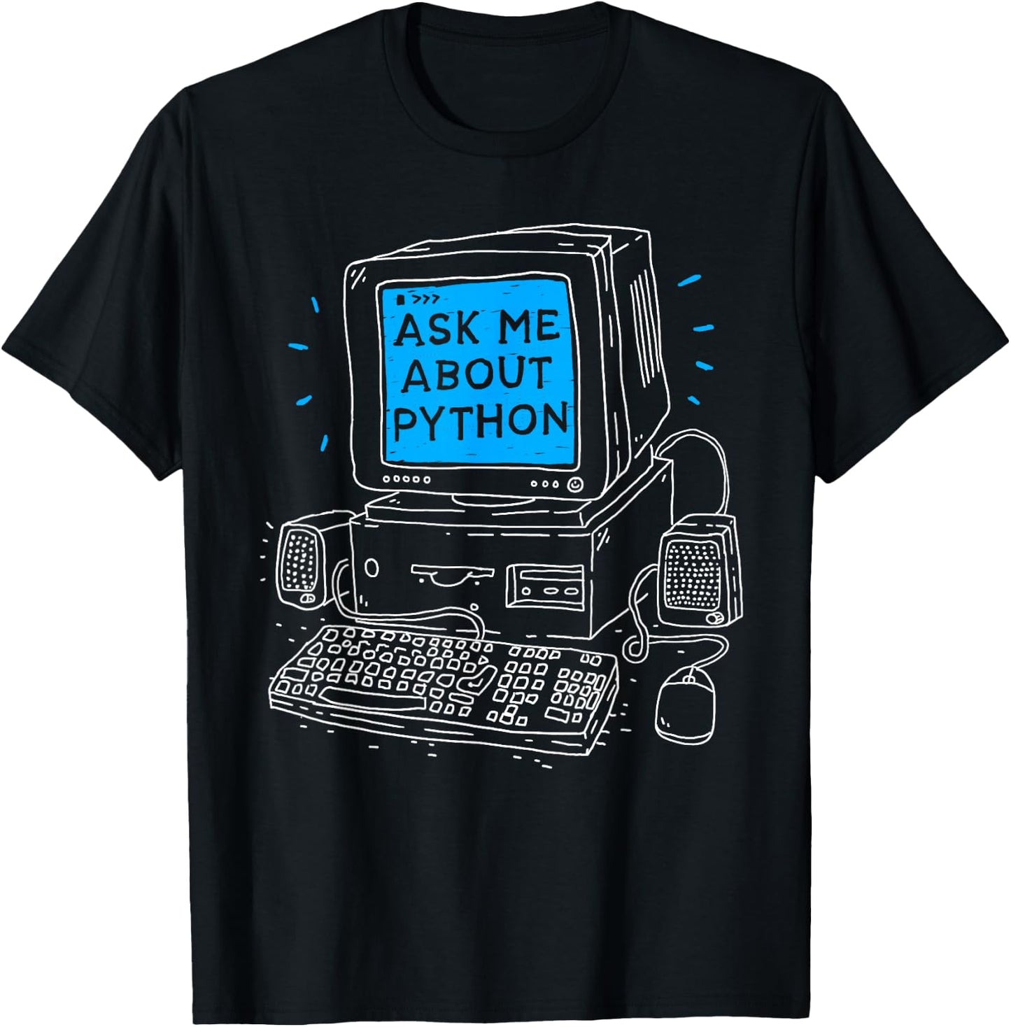 Ask Me About Python - Python Programming Shirt & Coding Gift T-Shirt - T-Shirt | Black