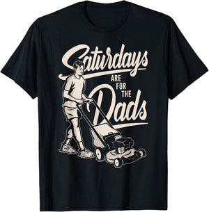 Funny Father's Day Mow Saturday for Dad Retro T-Shirt - T-Shirt | Black