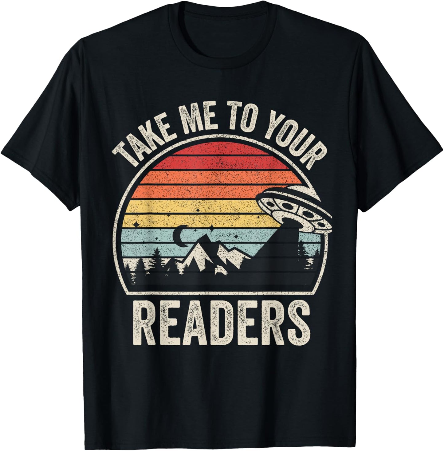 Vintage Take Me To Your Readers English Teacher Alien Space Men Women Kids T-Shirt - T-Shirt | Black