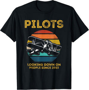 Pilots Who Have Been Looking At People Since 1903 Retro Vintage Style T-Shirt - T-Shirt | Black