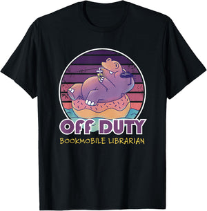 Off Duty Bookmobile Librarian Job Coworker T-Shirt - T-Shirt | Black