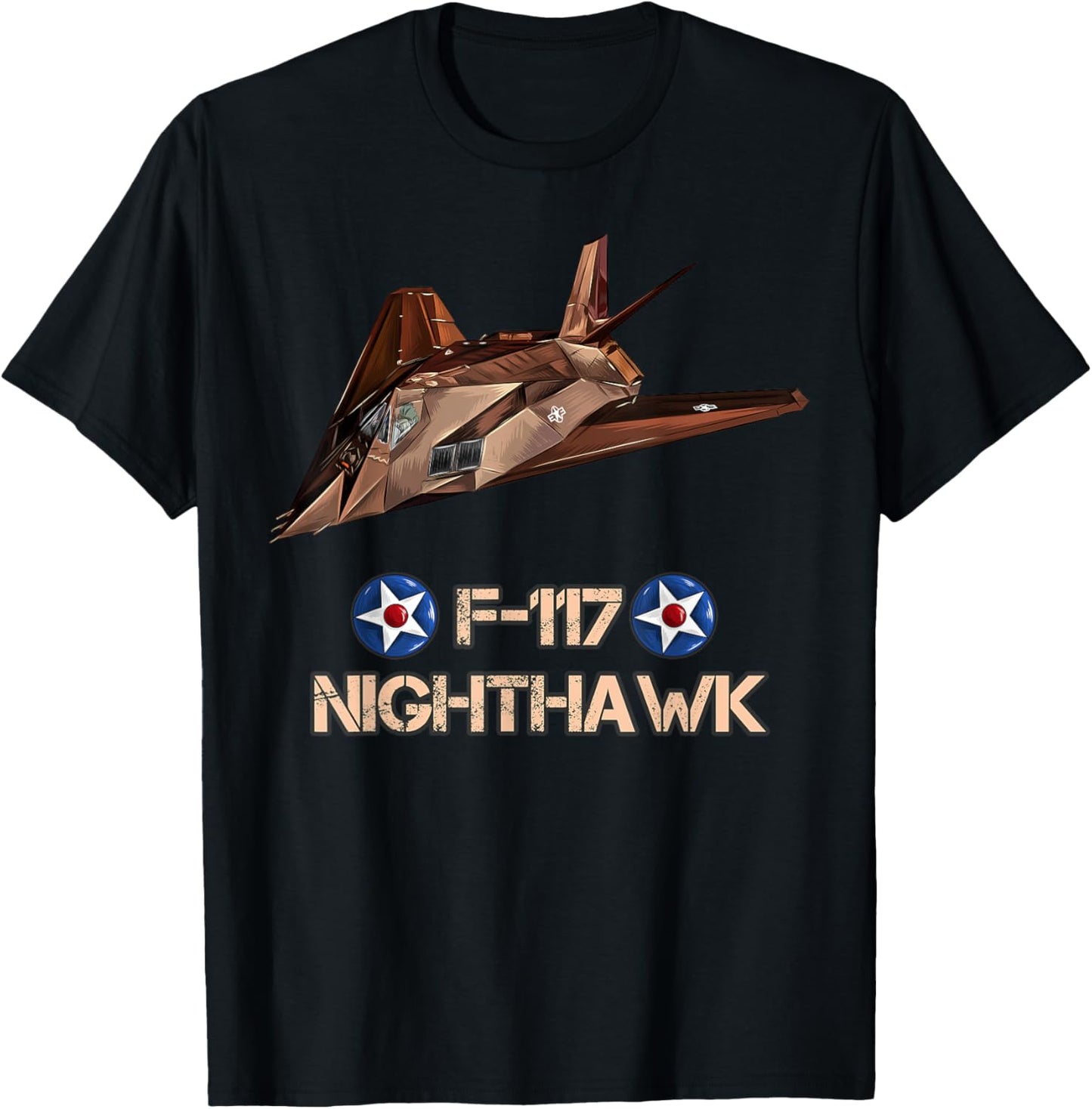 American Camouflage Bomber F117 Nighthawk T-Shirt - T-Shirt | Black