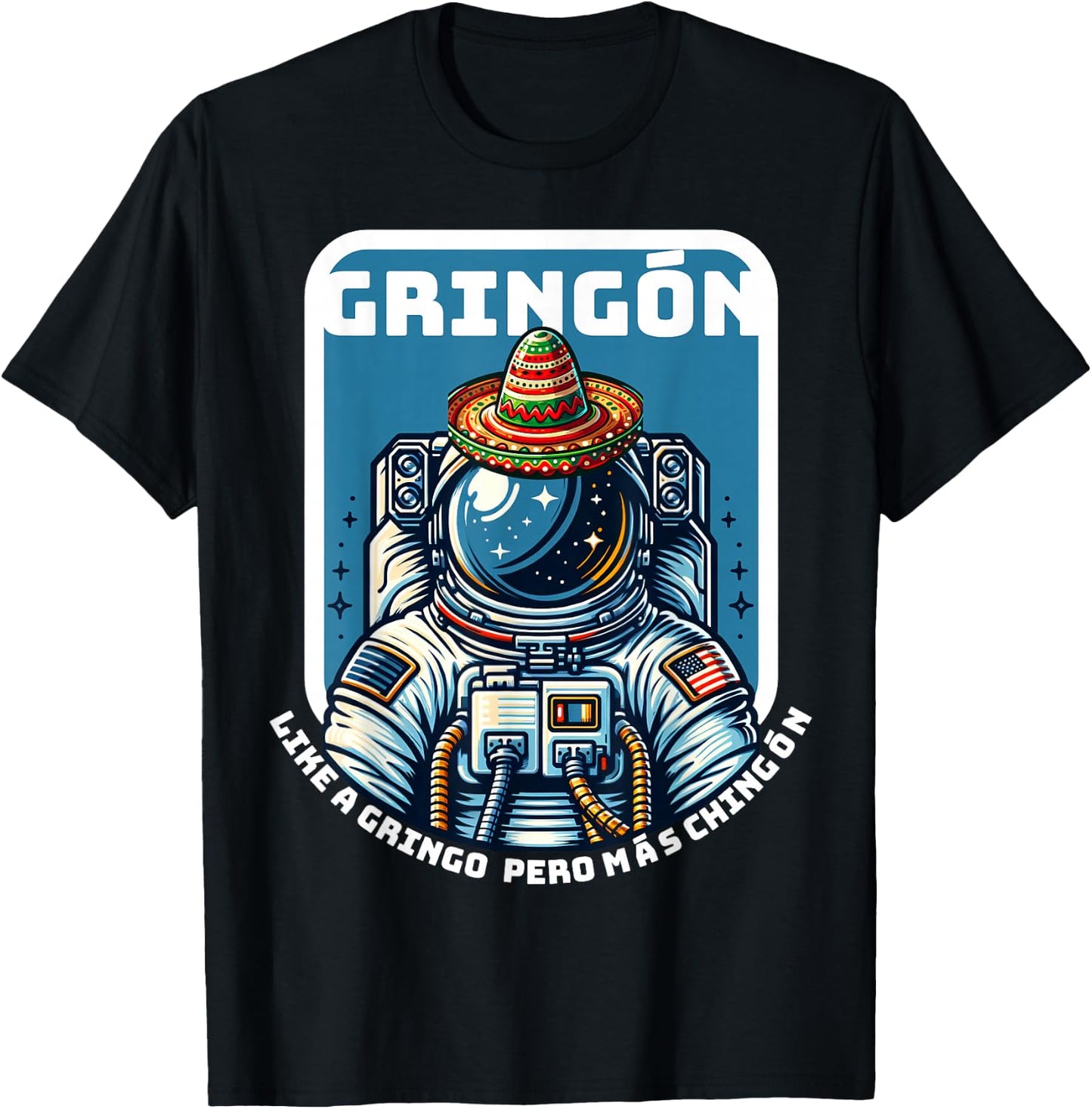 Gringon Astronaut Space Sombrero Funny Cinco De Mayo T-Shirt - T-Shirt | Black
