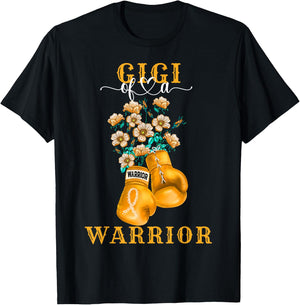 Gigi Of A Warrior Childhood Cancer Awareness Support Squad T-Shirt - T-Shirt | Black