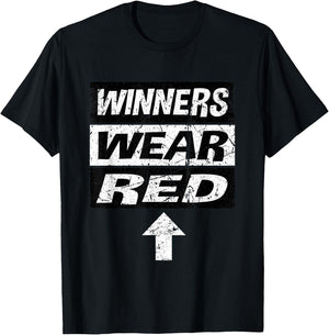 Retro Winners Wear Red Team Spirit Week Shirt Game T-Shirt - T-Shirt | Black