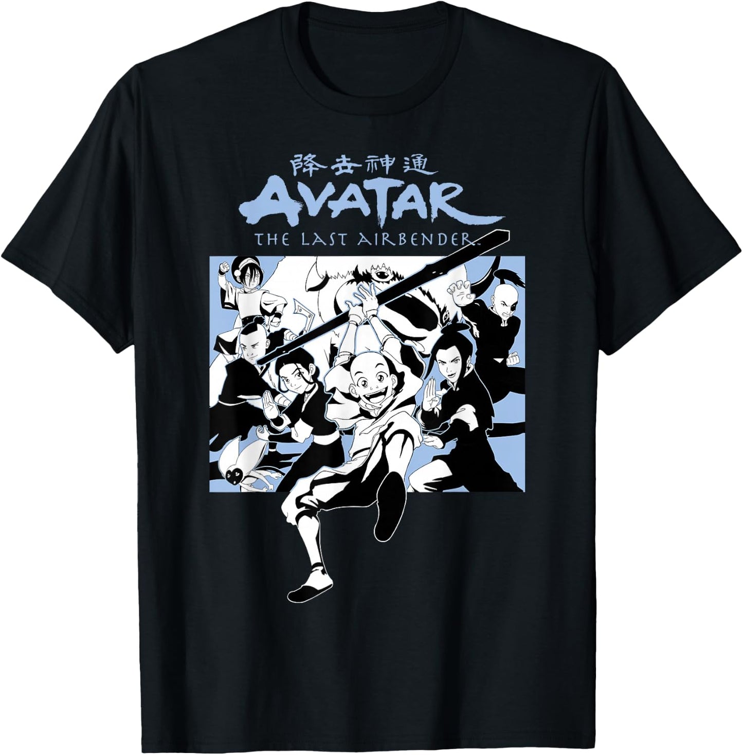 Avatar: The Last Airbender Group Shot Panel Small T-Shirt - T-Shirt | Black
