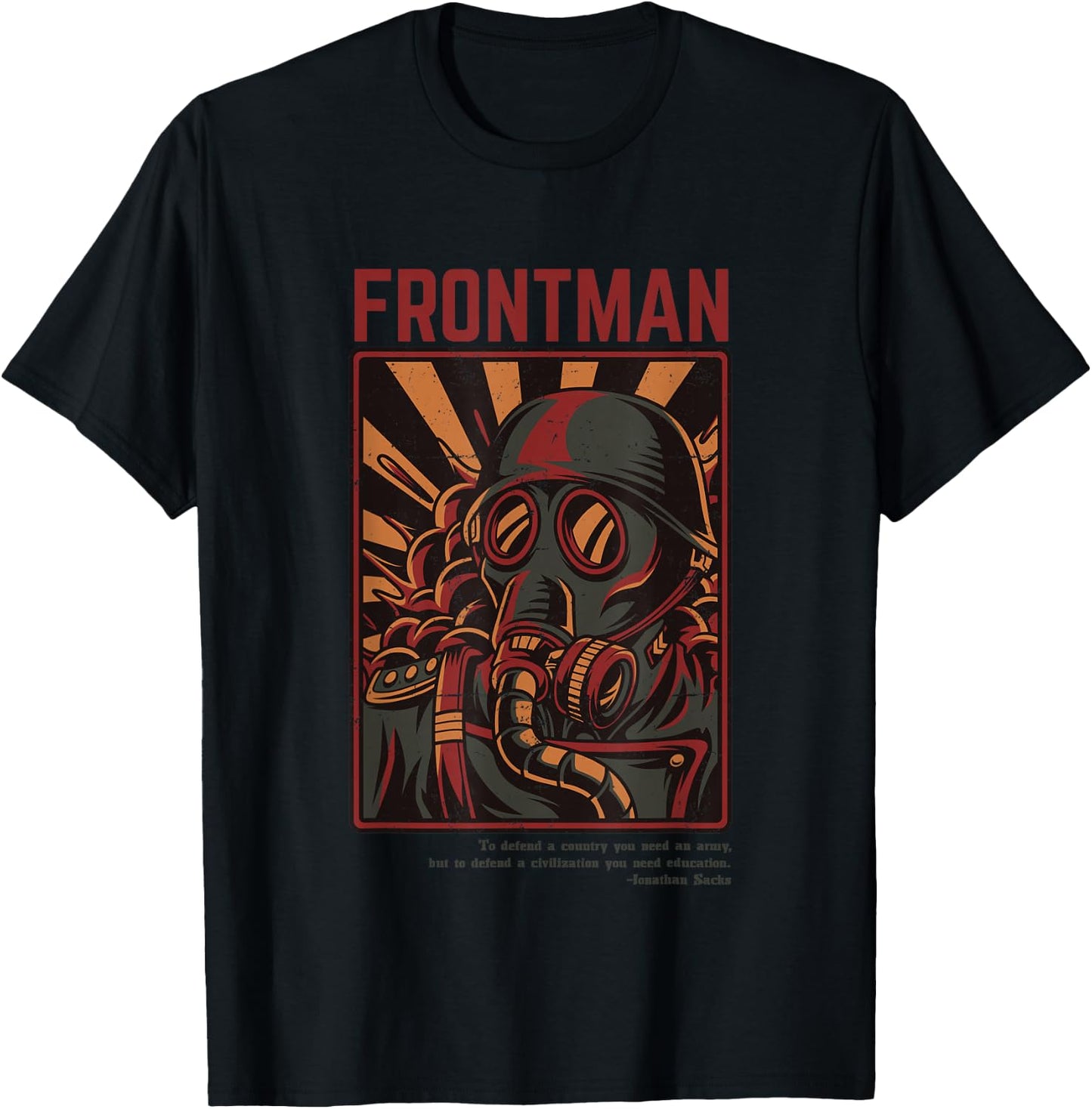 Gas Mask Toxic Warrior Propaganda Anti-war Vintage Art Shirt T-Shirt - T-Shirt | Black