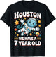 7Th Birthday Houston We Have A 7 Year Old Astronaut Space T-Shirt - T-Shirt | Black