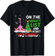 On The Naughty List And I Regret Nothing Flamingo Christmas T-Shirt - T-Shirt | Black