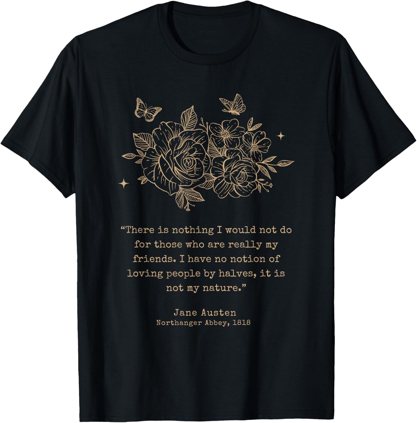 Jane Austen Dark Academia Bookworm Literary Novel T-Shirt - T-Shirt | Black