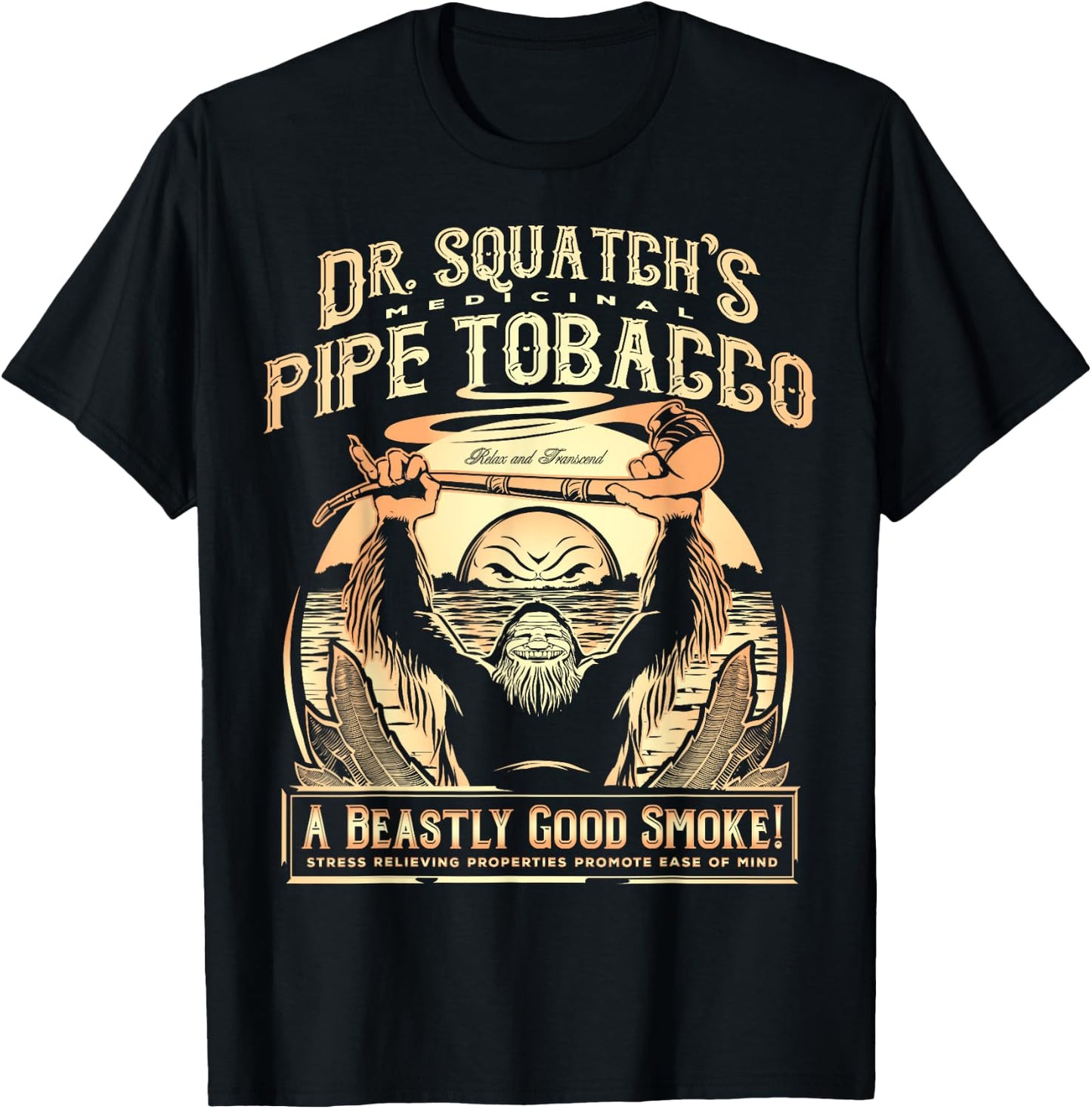 Big Foot Dr. Squatch's Medicinal Pipe Tobacco T-Shirt - T-Shirt | Black