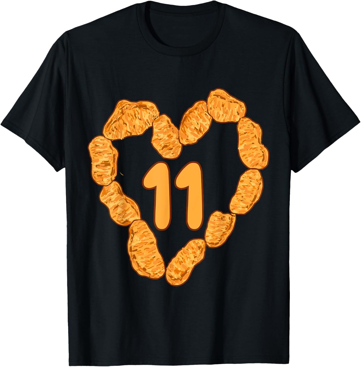 11th Birthday Chicken Nuggets Funny Food for 11 Years Old T-Shirt - T-Shirt | Black